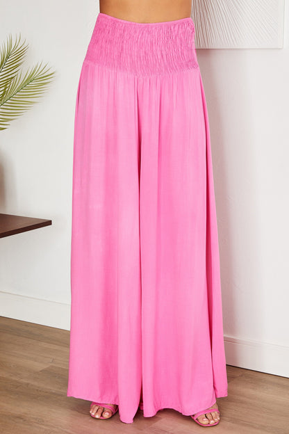 Damenhose mit weitem Bein und gesmoktem Bund-Pants for woman-Alpenkind
