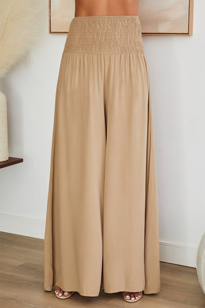 Damenhose mit weitem Bein und gesmoktem Bund-Pants for woman-Alpenkind
