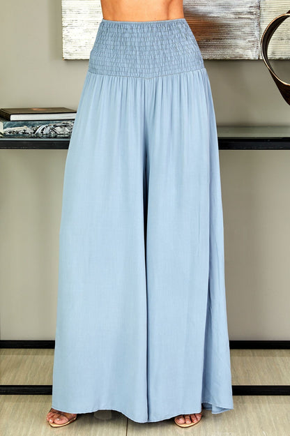 Damenhose mit weitem Bein und gesmoktem Bund-Pants for woman-Alpenkind