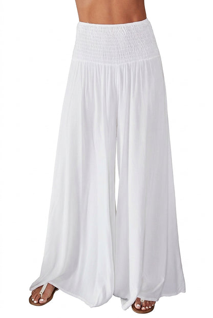 Damenhose mit weitem Bein und gesmoktem Bund-Pants for woman-Alpenkind