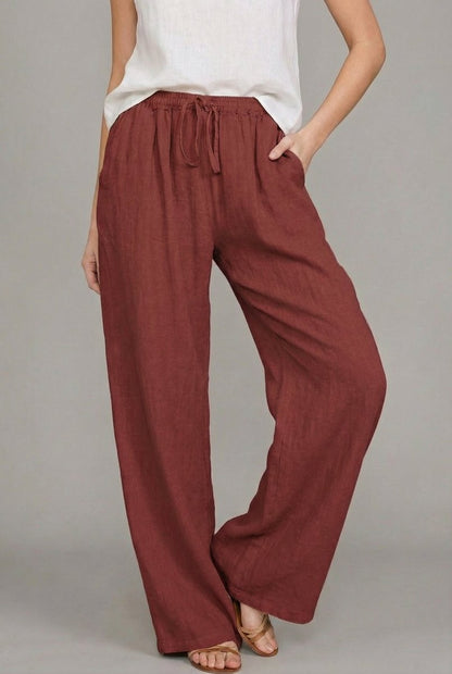 Damenhose mit weitem Bein und Kordelzug-Pants for Women-Alpenkind