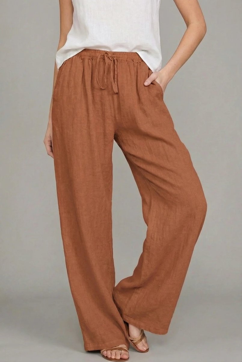 Damenhose mit weitem Bein und Kordelzug-Pants for Women-Alpenkind