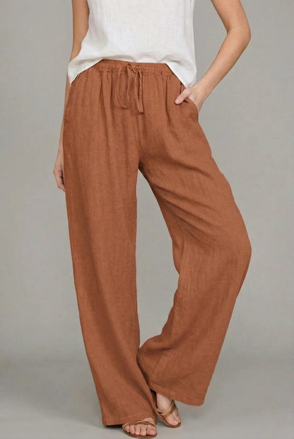 Damenhose mit weitem Bein und Kordelzug-Pants for Women-Alpenkind