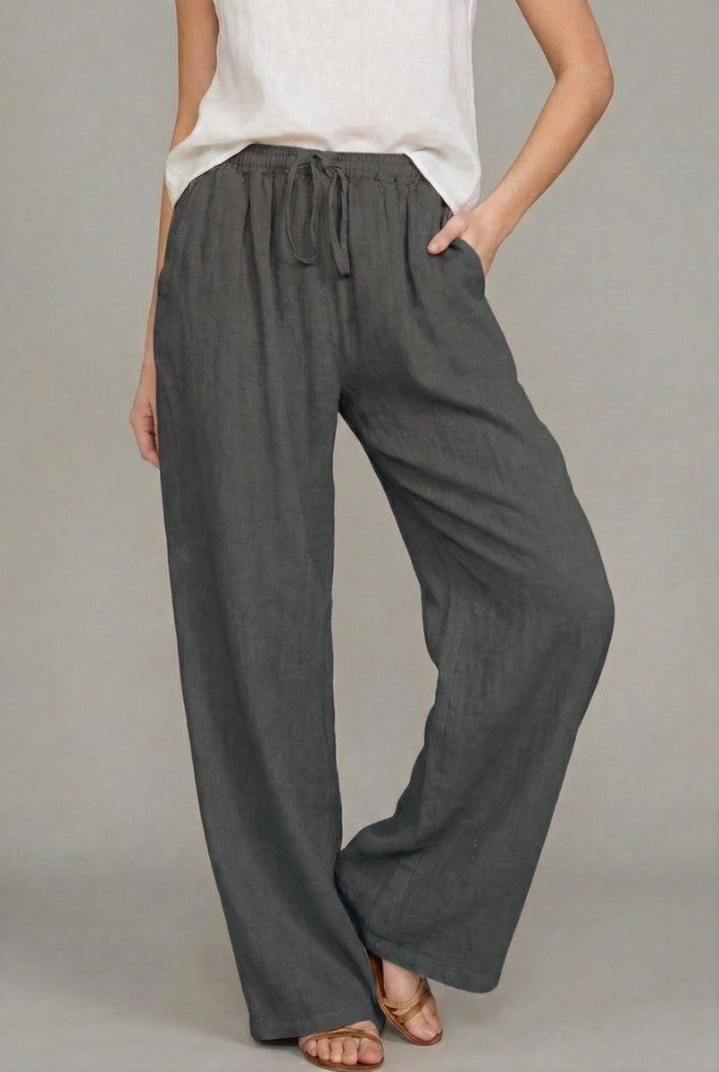 Damenhose mit weitem Bein und Kordelzug-Pants for Women-Alpenkind
