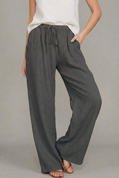Damenhose mit weitem Bein und Kordelzug-Pants for Women-Alpenkind
