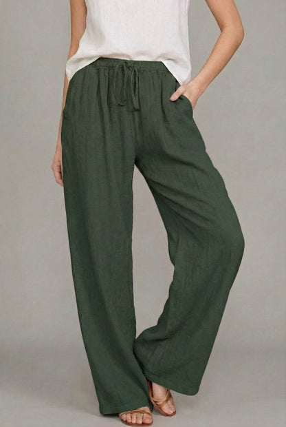 Damenhose mit weitem Bein und Kordelzug-Pants for Women-Alpenkind