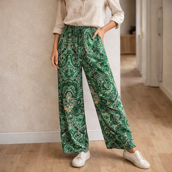 Damenhose mit weitem Bein und Paisley-Muster-Pants for Women-Alpenkind