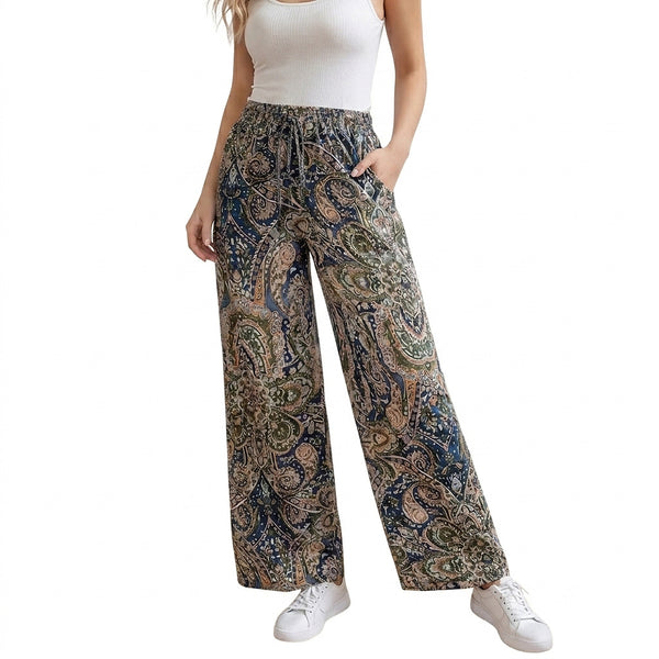 Damenhose mit weitem Bein und Paisley-Muster-Pants for Women-Alpenkind