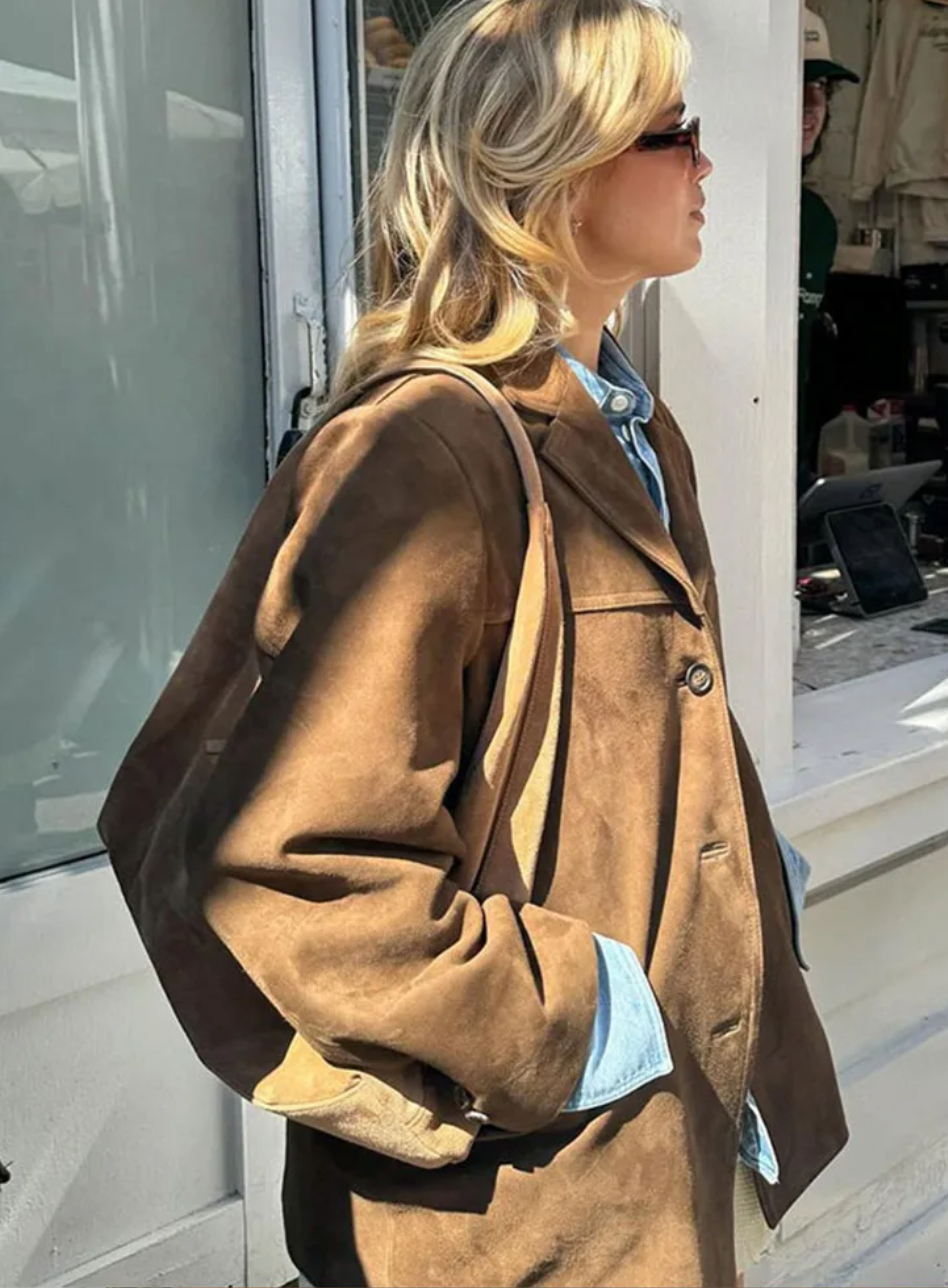 Damenjacke mit Kragen und Knöpfen-Jacket for women-Alpenkind