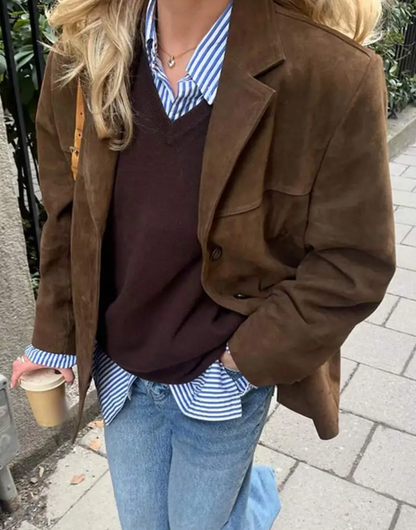 Damenjacke mit Kragen und Knöpfen-Jacket for women-Alpenkind