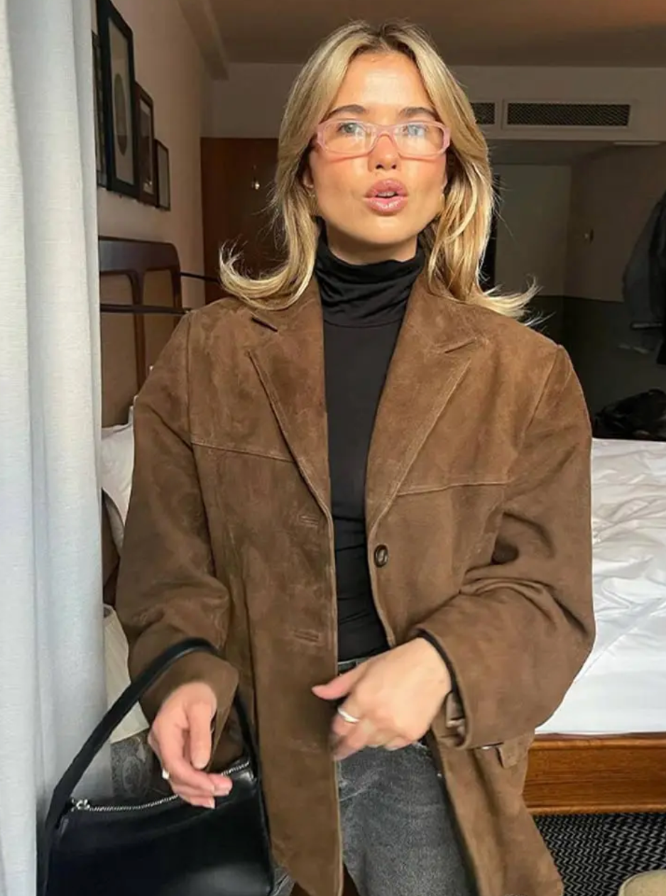 Damenjacke mit Kragen und Knöpfen-Jacket for women-Alpenkind