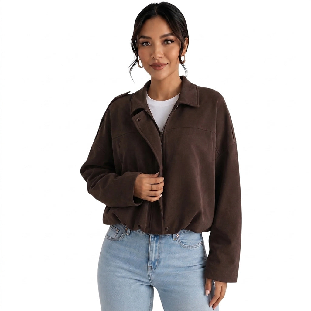 Damenjacke mit Kragen und Reißverschluss-Jacket for women-Alpenkind