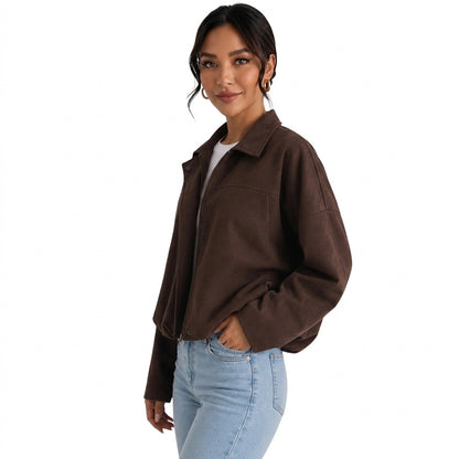 Damenjacke mit Kragen und Reißverschluss-Jacket for women-Alpenkind