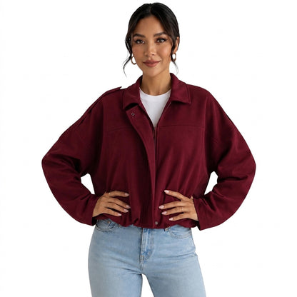 Damenjacke mit Kragen und Reißverschluss-Jacket for women-Alpenkind