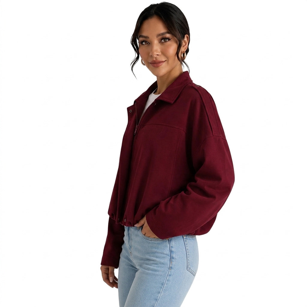 Damenjacke mit Kragen und Reißverschluss-Jacket for women-Alpenkind