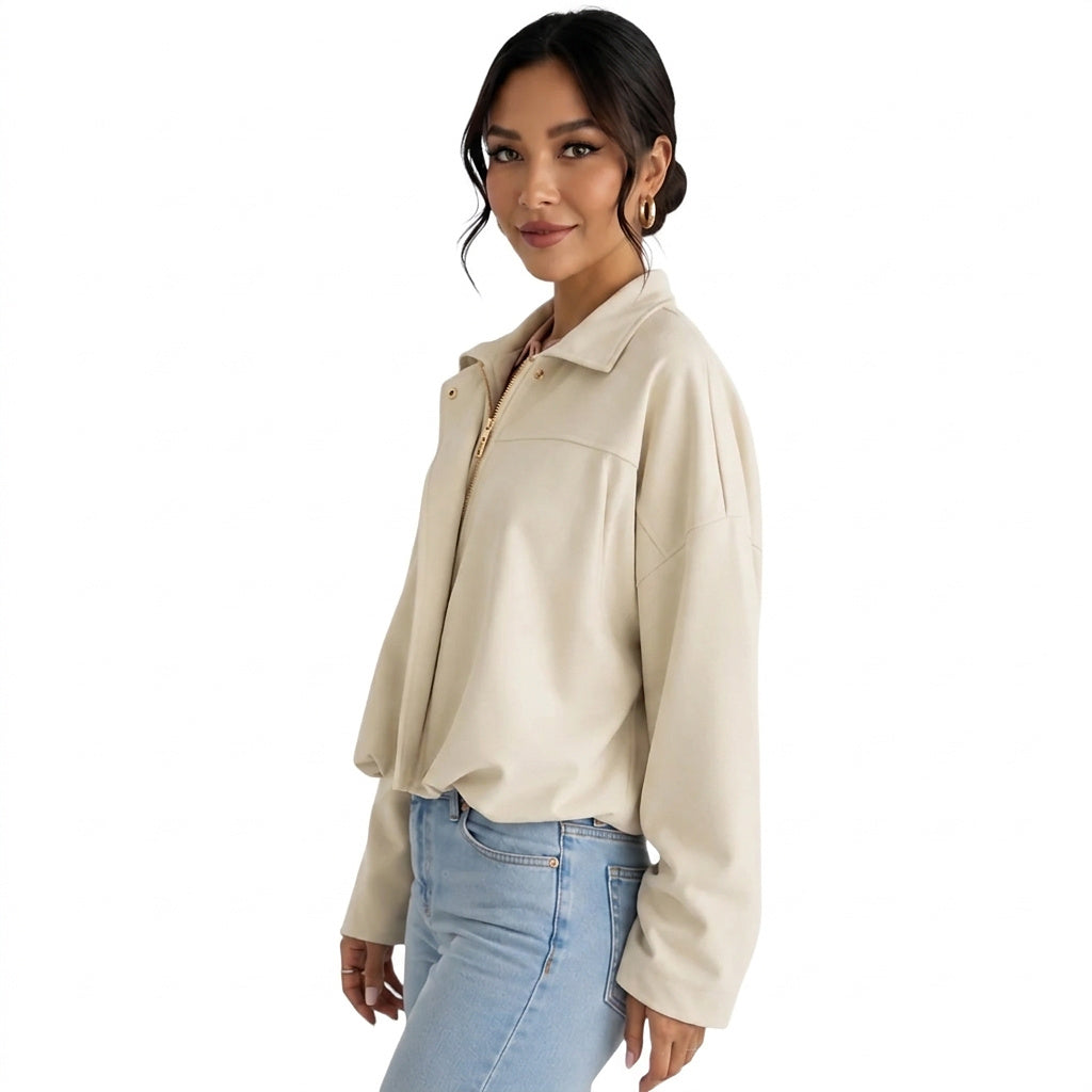 Damenjacke mit Kragen und Reißverschluss-Jacket for women-Alpenkind