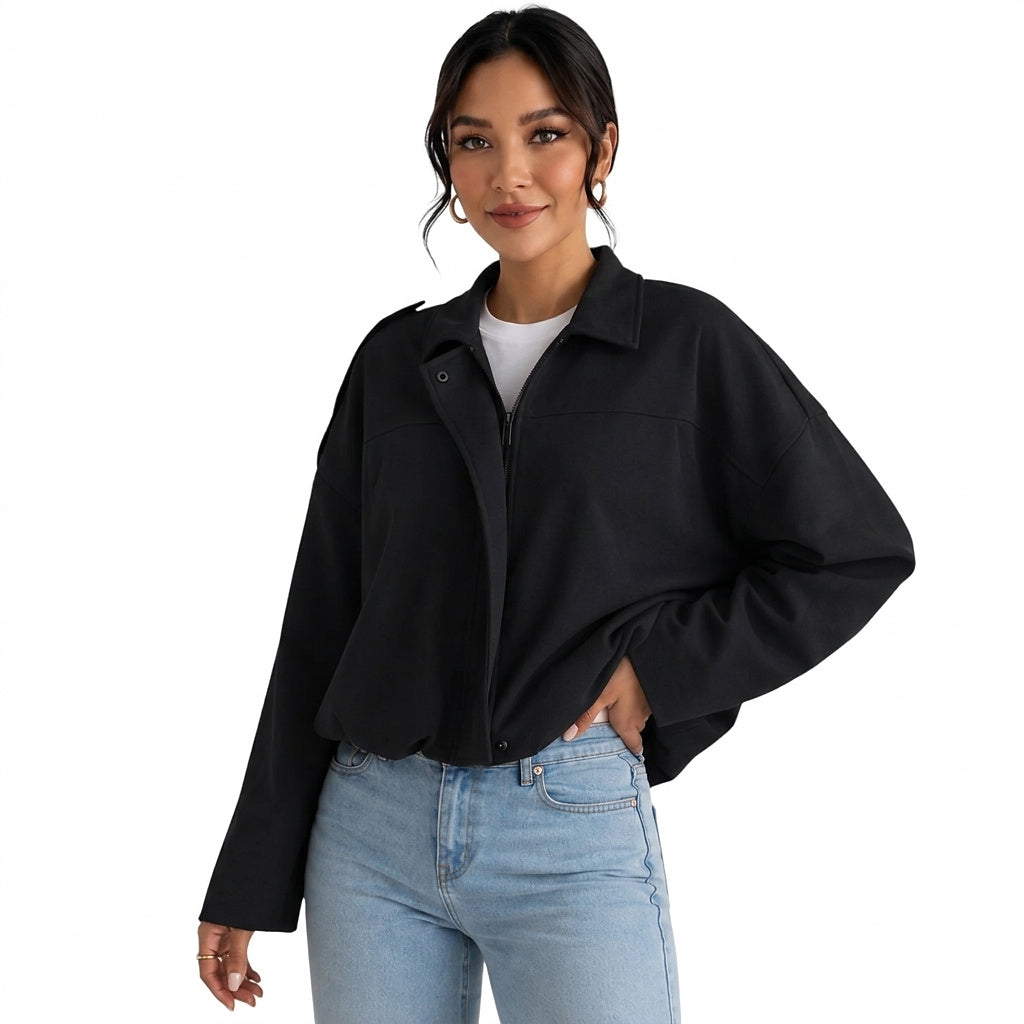 Damenjacke mit Kragen und Reißverschluss-Jacket for women-Alpenkind