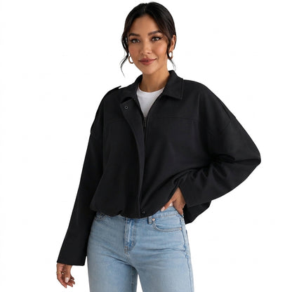 Damenjacke mit Kragen und Reißverschluss-Jacket for women-Alpenkind