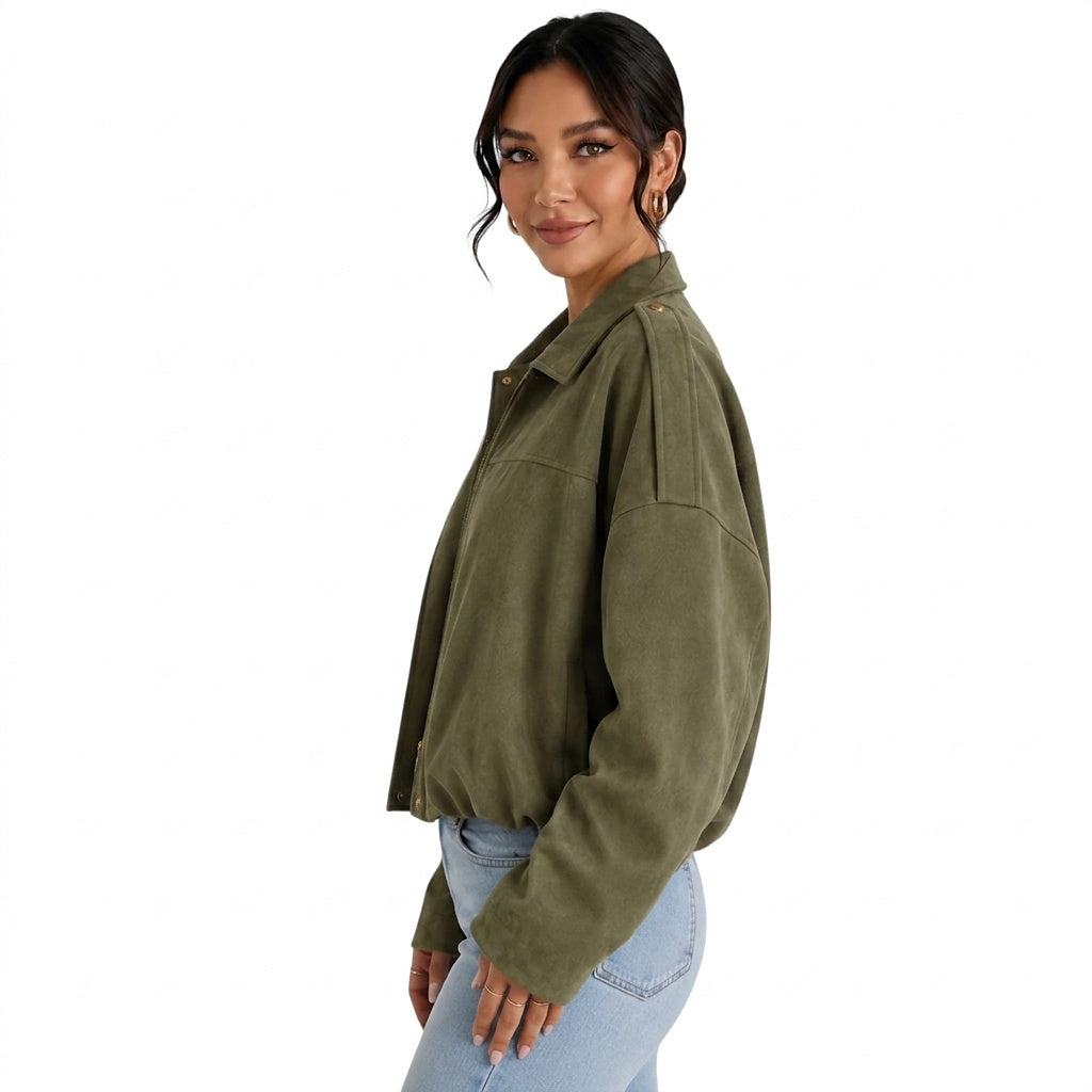 Damenjacke mit Kragen und Reißverschluss-Jacket for women-Alpenkind