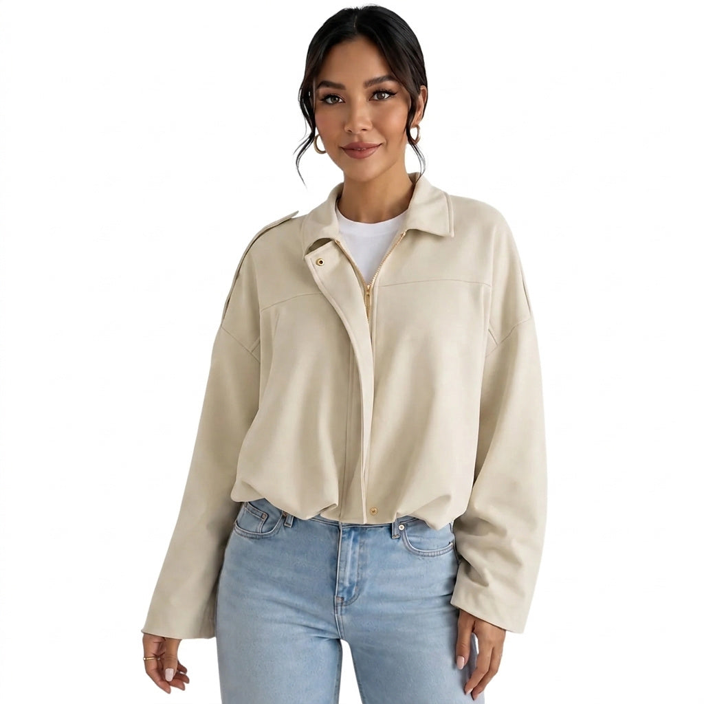 Damenjacke mit Kragen und Reißverschluss-Jacket for women-Alpenkind