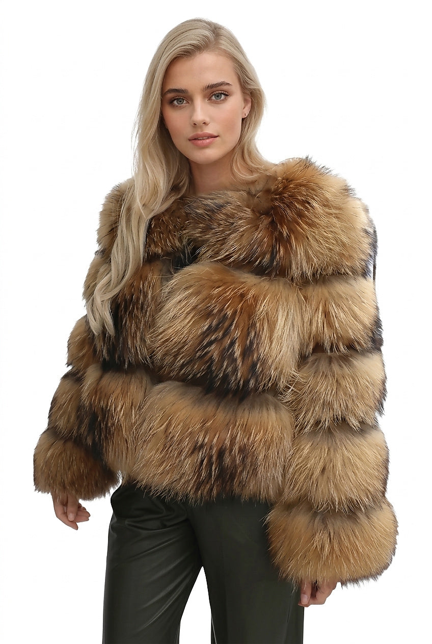 Damenjacke mit Kunstfell-Paneelen-Jacket for women-Alpenkind