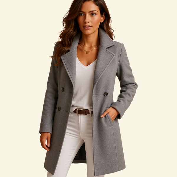 Damenmantel mit Reverskragen und Knopfleiste-Coats for women-Alpenkind