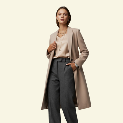 Damenmantel mit Reverskragen und Knopfleiste-Coats Women-Alpenkind