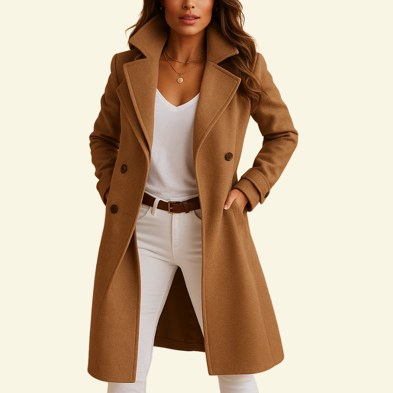 Damenmantel mit Reverskragen und Knopfleiste-Coats for women-Alpenkind