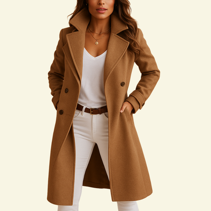 Damenmantel mit Reverskragen und Knopfleiste-Coats for women-Alpenkind