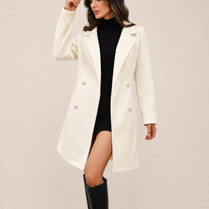 Damenmantel mit Reverskragen und Knopfleiste-Jacket for women-Alpenkind