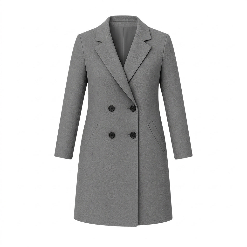 Damenmantel mit Reverskragen und Knopfleiste-Coats for women-Alpenkind