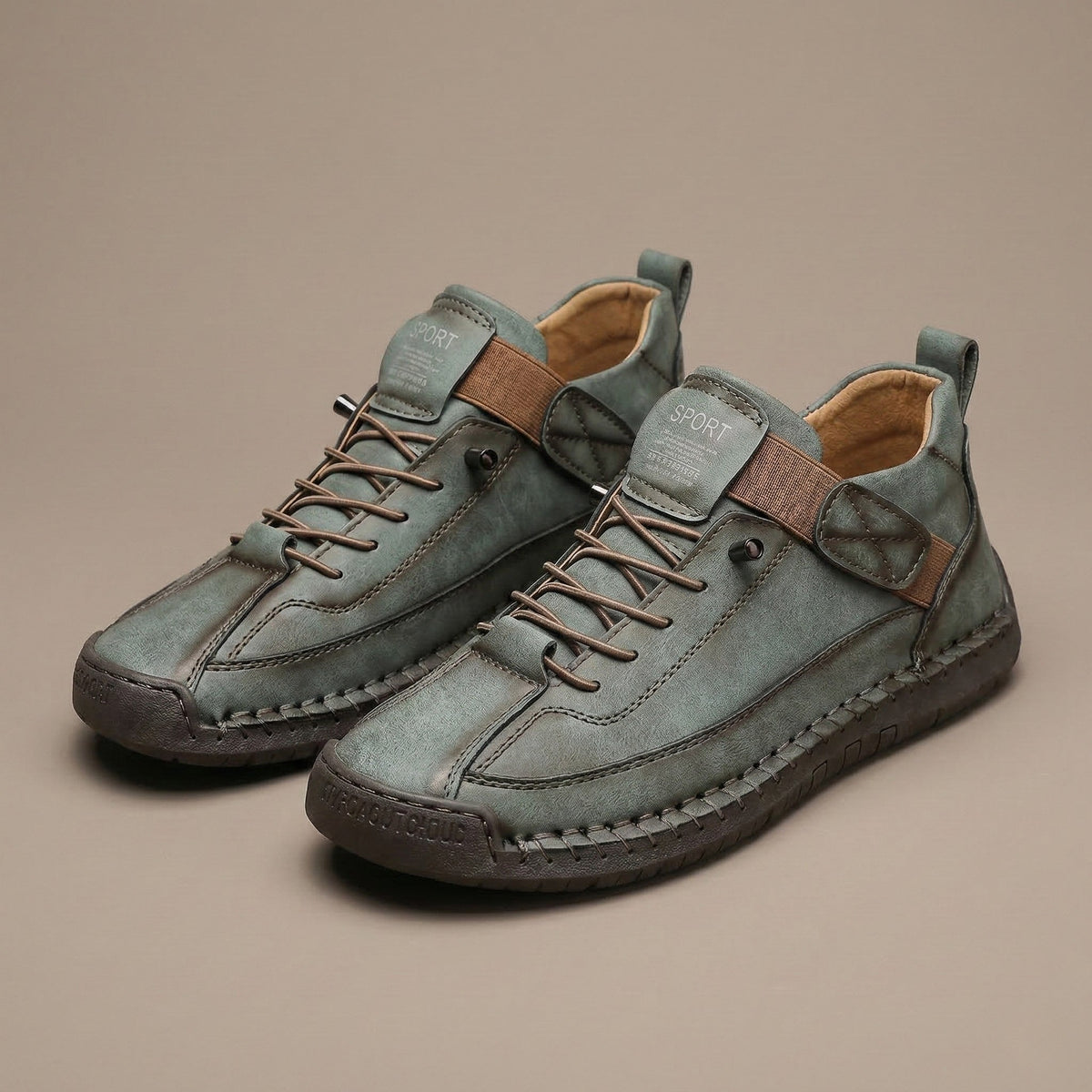 Damskie sneakersy z niską cholewką, sznurowane, z paskiem bocznym-Footwear for women-Alpenkind