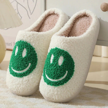 Flauschige Smiley-Hausschuhe für Damen-Footwear for women-Alpenkind