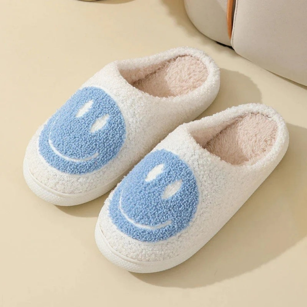 Flauschige Smiley-Hausschuhe für Damen-Footwear for women-Alpenkind