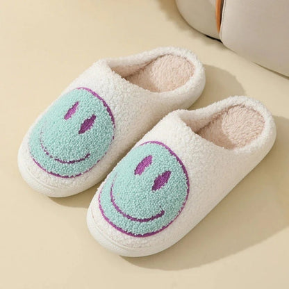 Flauschige Smiley-Hausschuhe für Damen-Footwear for women-Alpenkind
