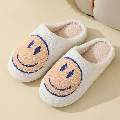Flauschige Smiley-Hausschuhe für Damen-Footwear for women-Alpenkind