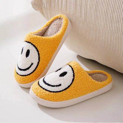 Flauschige Smiley-Hausschuhe für Damen-Footwear for women-Alpenkind