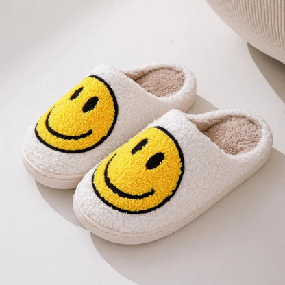 Flauschige Smiley-Hausschuhe für Damen-Footwear for women-Alpenkind