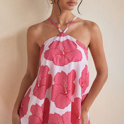 Florales Neckholder-Minikleid für Damen-Mini Dress-Alpenkind