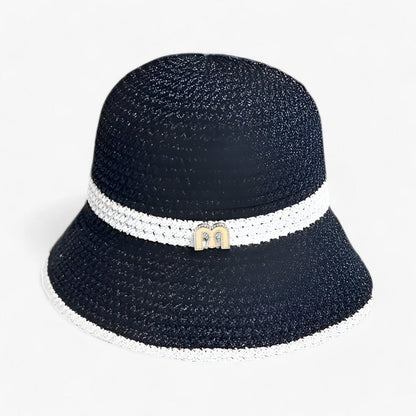 Geflochtener Strohhut für Damen mit Logoband-Accessories for Women-Alpenkind