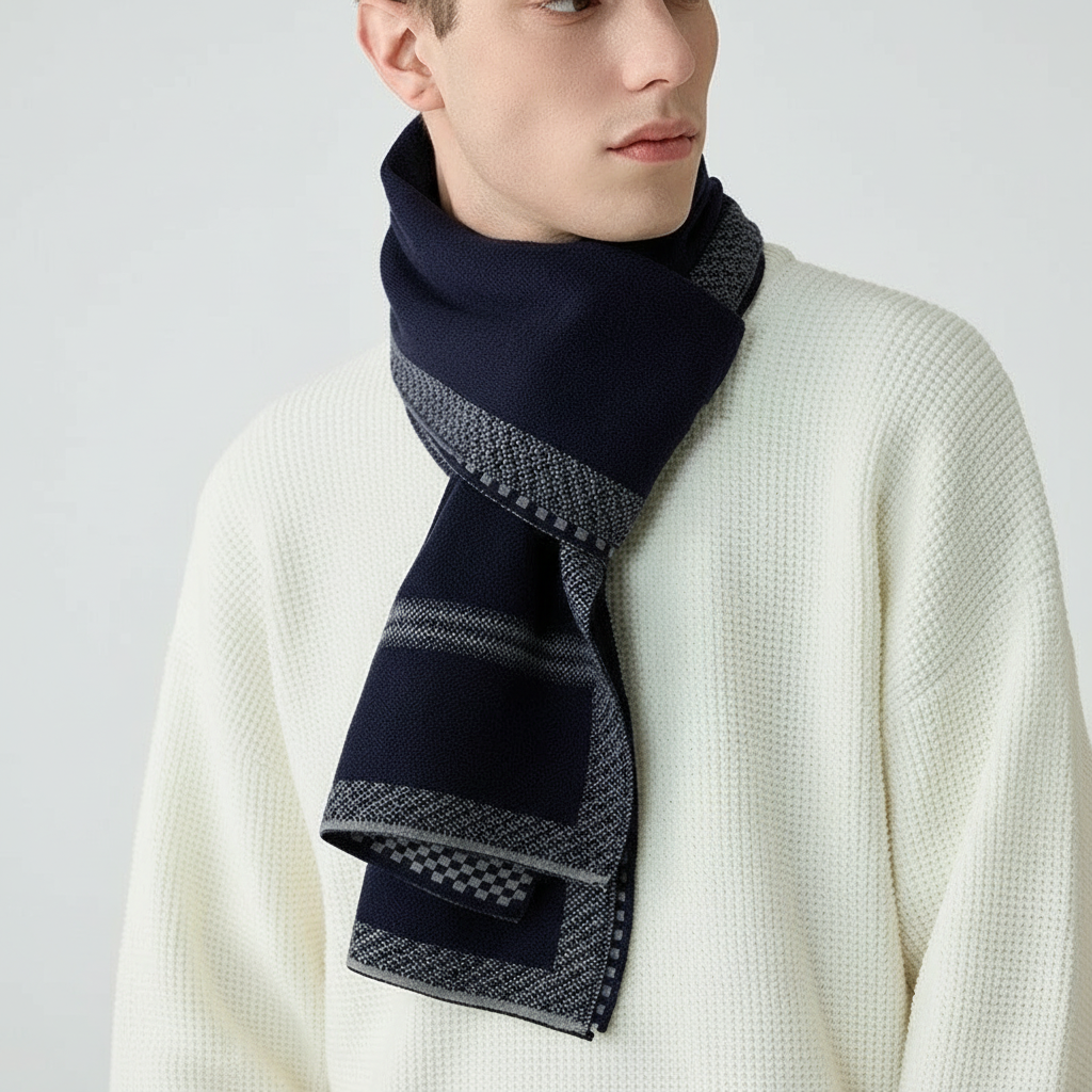 Gemusterter Strickschal für Herren-Accessories for Men-Alpenkind