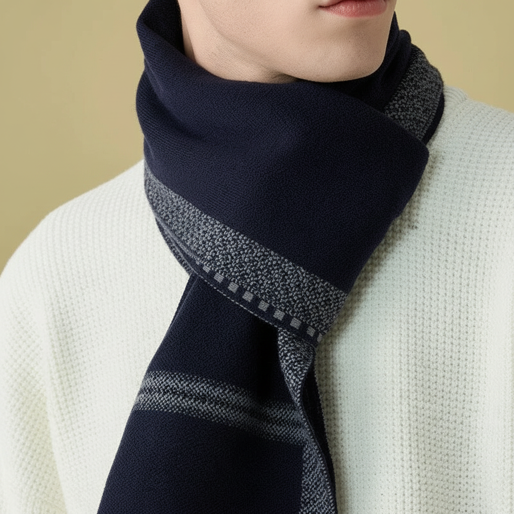 Gemusterter Strickschal für Herren-Accessories for Men-Alpenkind