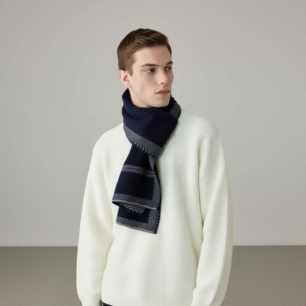 Gemusterter Strickschal für Herren-Accessories for Men-Alpenkind
