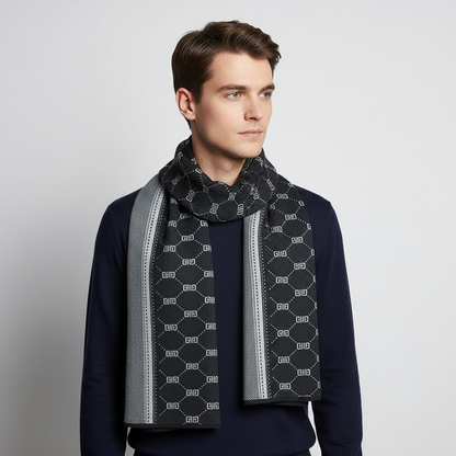 Gemusterter Strickschal für Herren-Accessories for Men-Alpenkind
