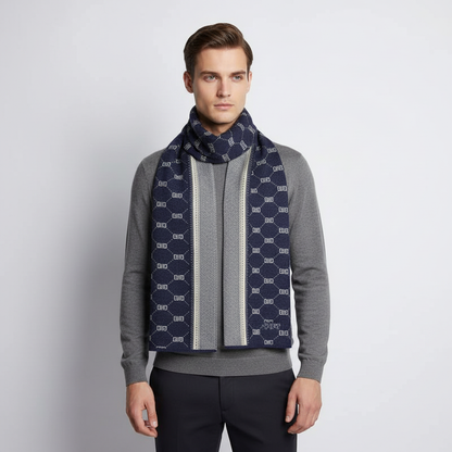 Gemusterter Strickschal für Herren-Accessories for Men-Alpenkind