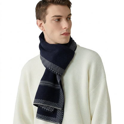 Gemusterter Strickschal für Herren-Accessories for Men-Alpenkind