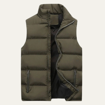 Gepolsterte Herren-Steppweste mit Reißverschlusstaschen-Vests for men-Alpenkind