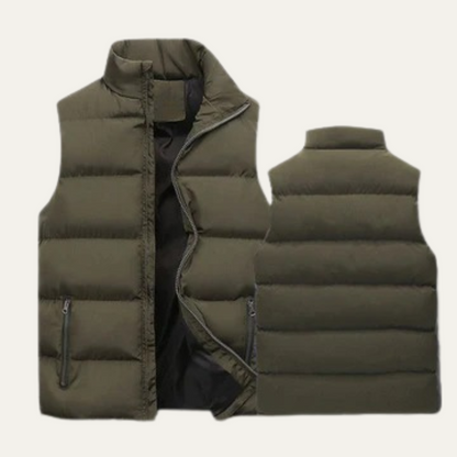 Gepolsterte Herren-Steppweste mit Reißverschlusstaschen-Vests for men-Alpenkind