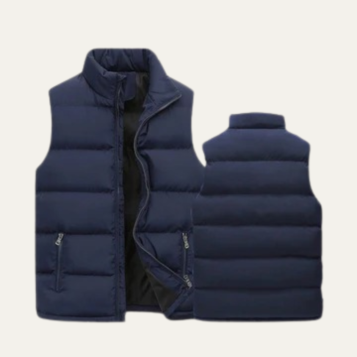 Gepolsterte Herren-Steppweste mit Reißverschlusstaschen-Vests for men-Alpenkind