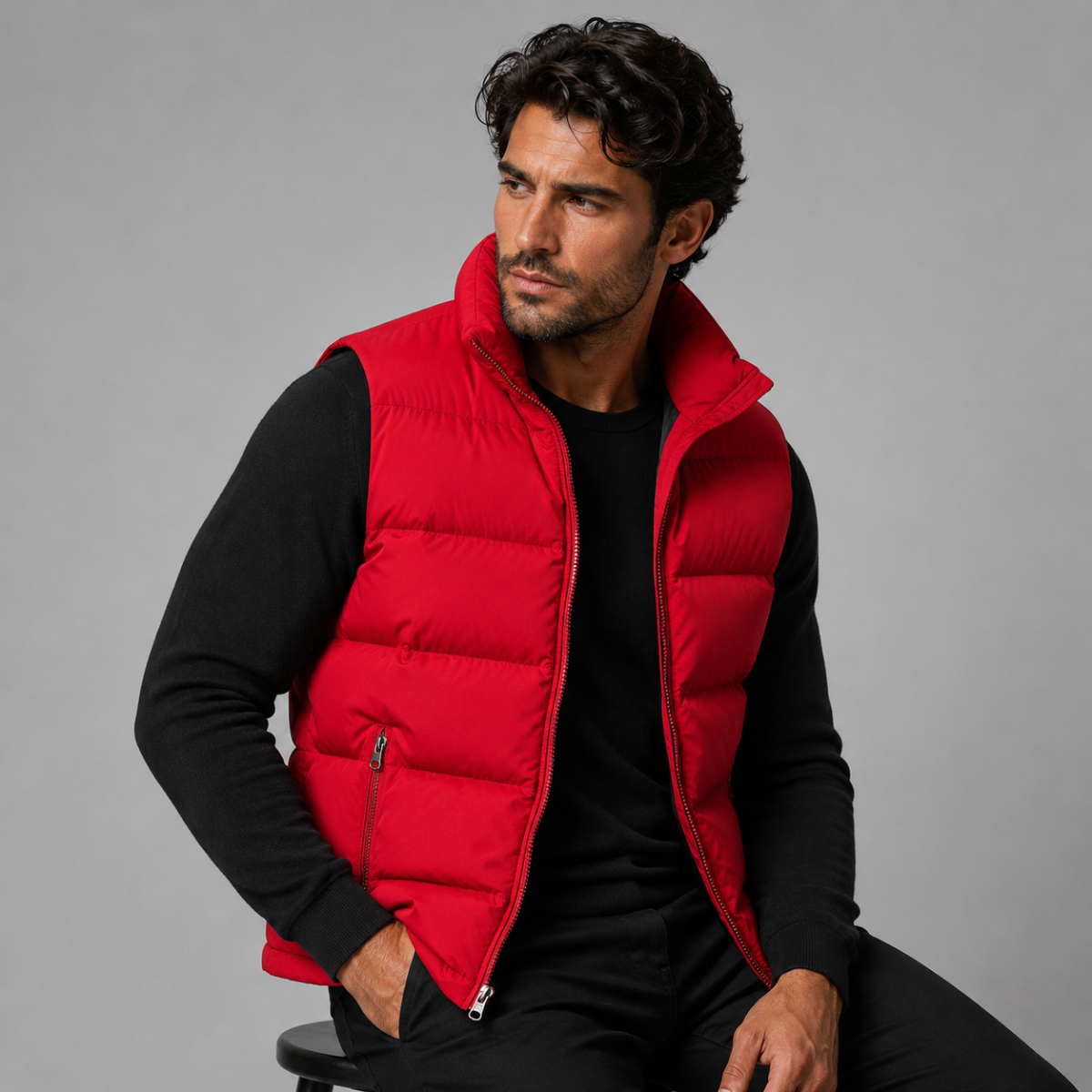 Gepolsterte Herren-Steppweste mit Stehkragen-Vests for men-Alpenkind